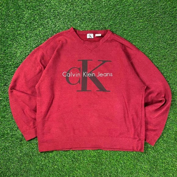 Vintage VTG 90’s Calvin Klein Graphic Logo Crewneck Sweater - Picture 1 of 4